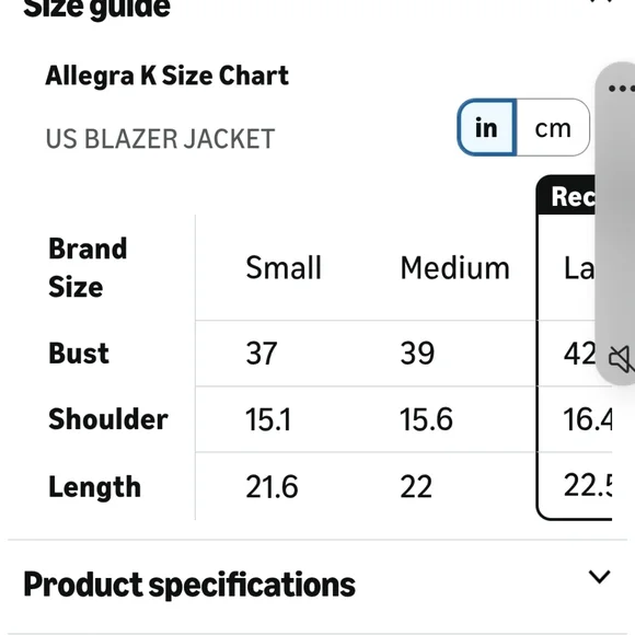 Allegra K Black Velvet Tailored Notch-Lapel Blazer. W-28 - Picture 5 of 7